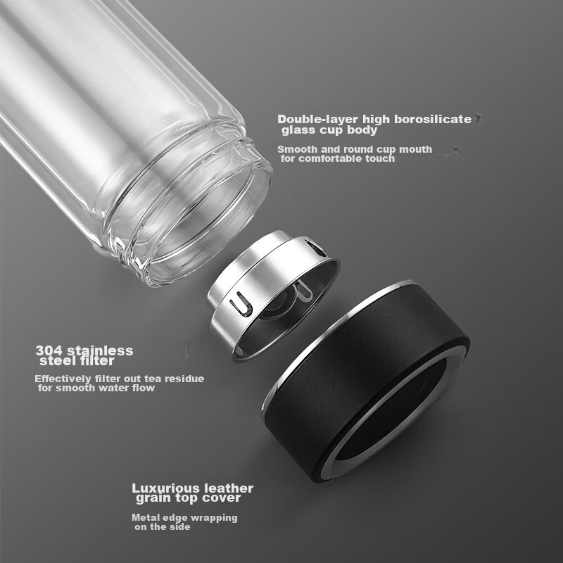 Fuguang Double-Layer Glass Cup, High Borosilicate Tea Infuser Mug, Car Business...