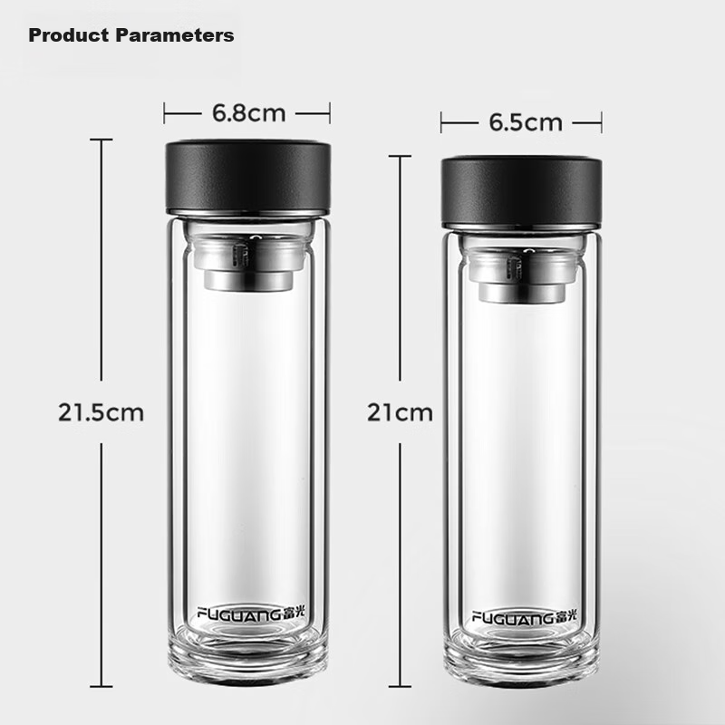Fuguang Double-Layer Glass Cup, High Borosilicate Tea Infuser Mug, Car Business...