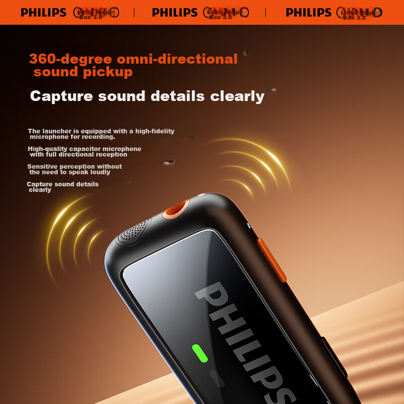 Philips Lavalier Microphone, Dual Wireless Vlog Short Video Lavalier, Live Strea...