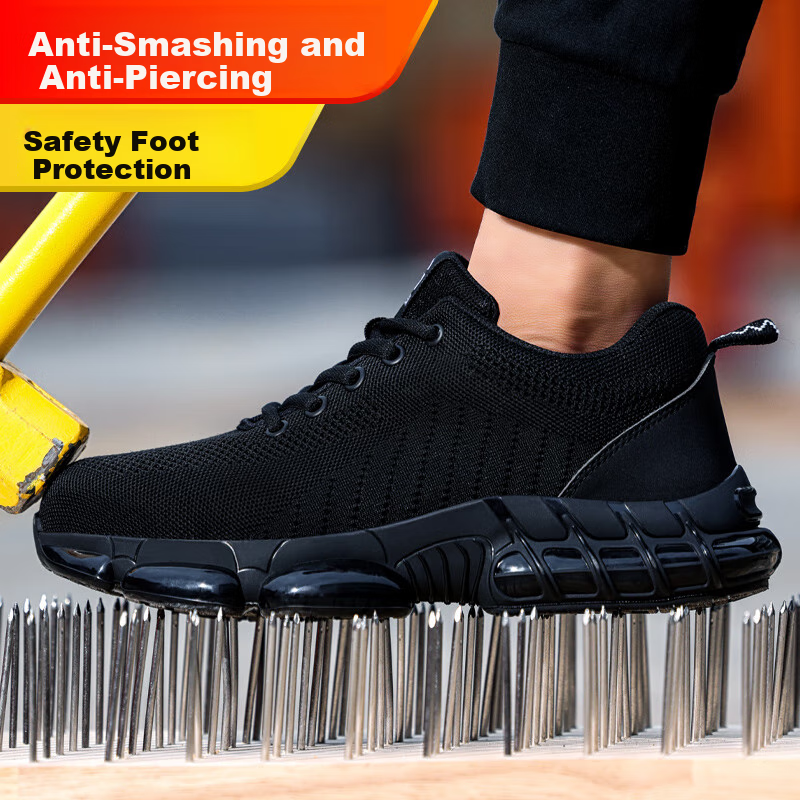 GUYISA Men's Steel Toe Lightweight Breathable Anti-Smashing Anti-Piercing Anti-O...