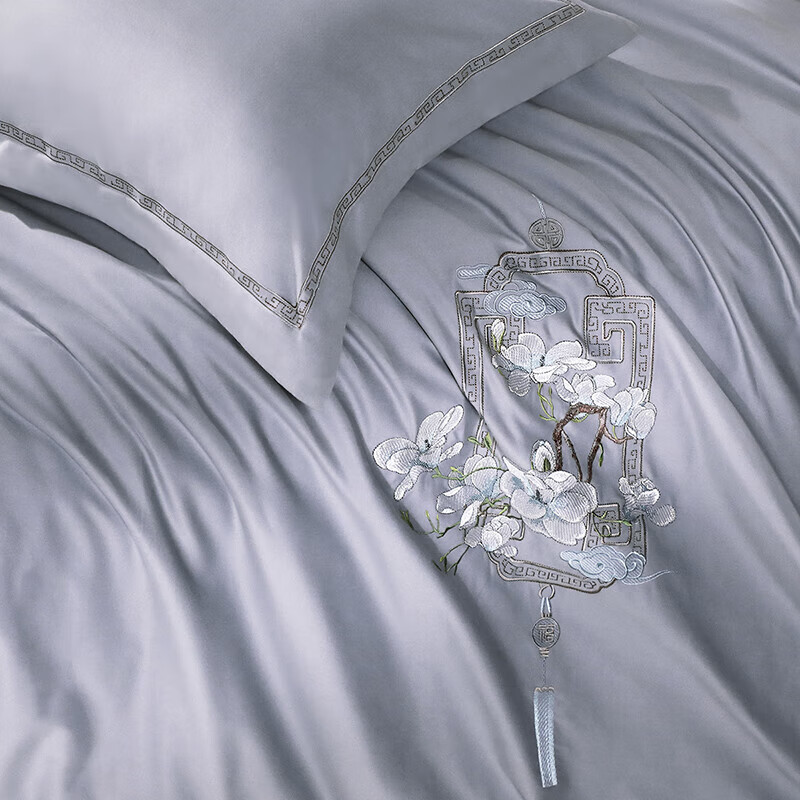 Fuanna Pure Cotton Brushed Four-Piece Bedding Set, 100% Cotton Double-Sided Thic...