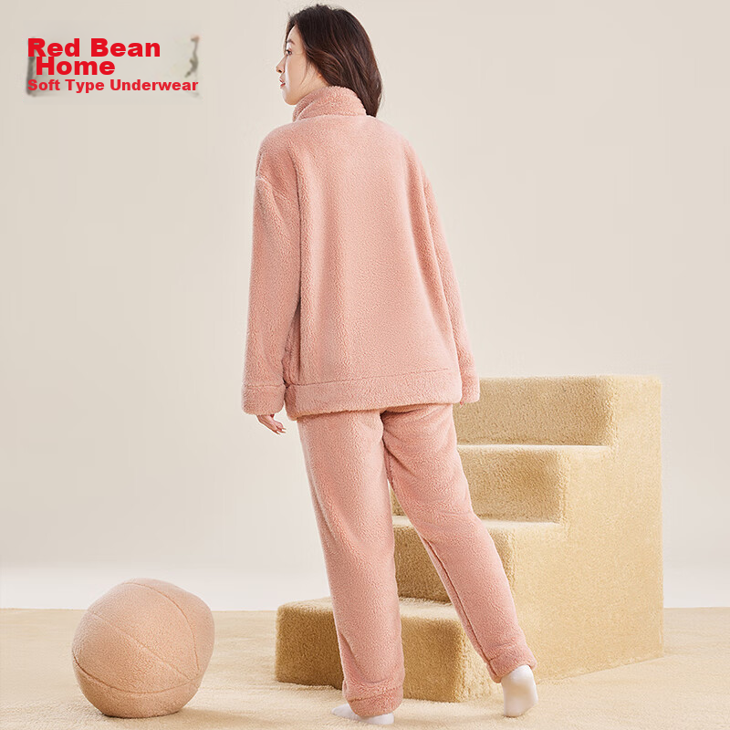 Hongdou Home Sleepwear for Women, Autumn And Winter Flannel Ladies' Loungewear,...