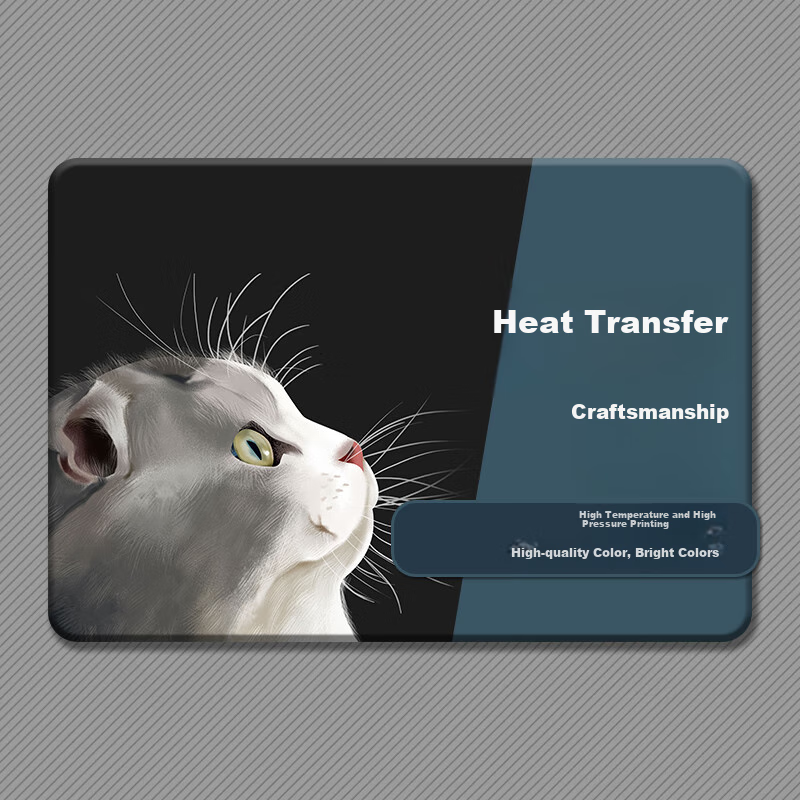 Feidun LESAILES Black Gaming Mouse Pad for Cats, Medium Size with Locked Edges,...