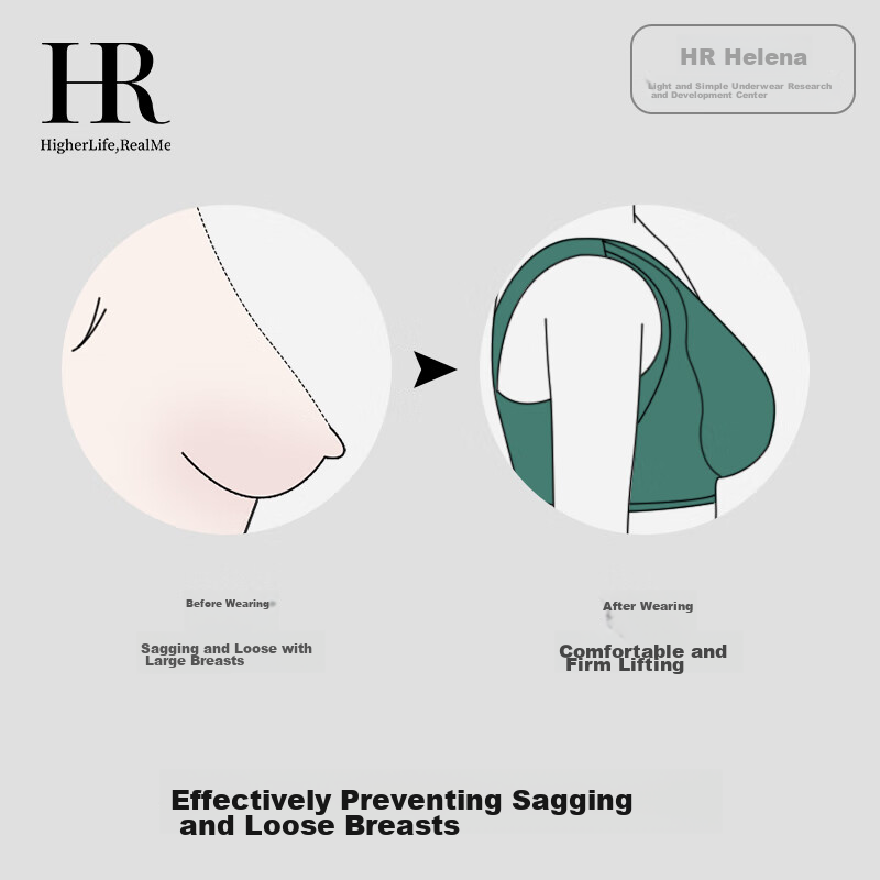 Helena (HR) Large Bust Minimizer Bra for Women, Seamless Comfortable Wireless Br...