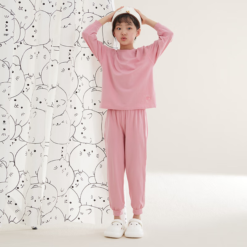 Hongdou Children's Cotton Pajama Set, Boys And Girls Spring And Autumn Loungewea...