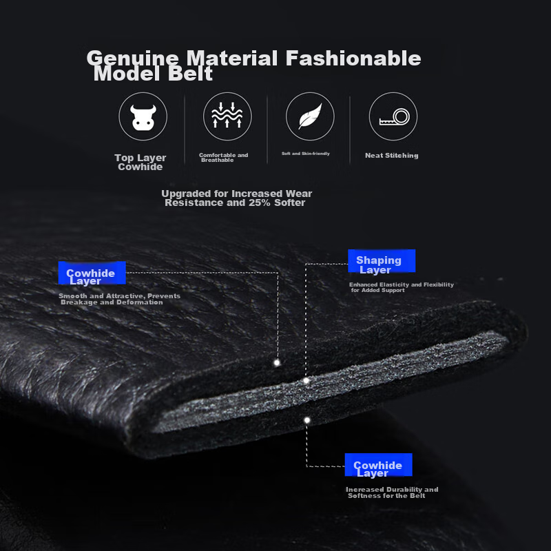 Red Dragonfly Top-Grain Leather Men's Belt, Waist Belt, Birthday Gift for Boyfri...