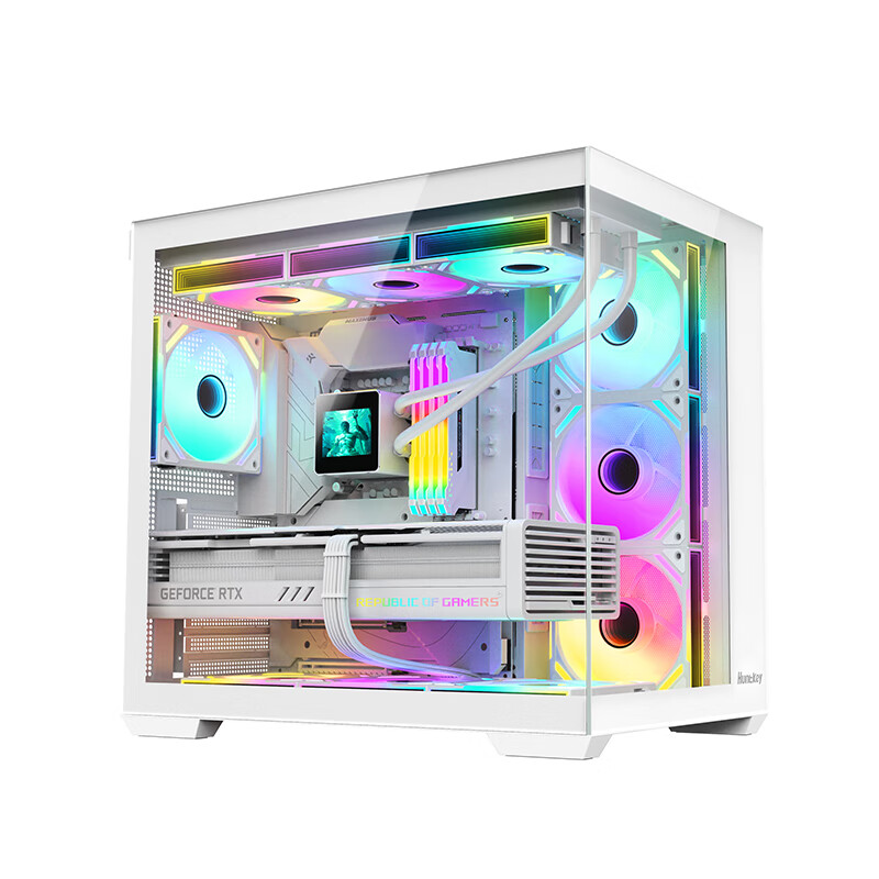 Huntkey S980Evo Tornado War God White Panoramic Sea View Room Chassis (Snap-on Q...
