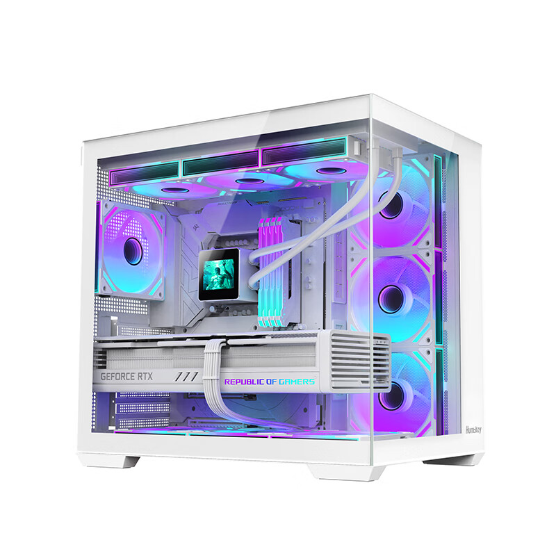 Huntkey S980Evo Tornado War God White Panoramic Sea View Room Chassis (Snap-on Q...