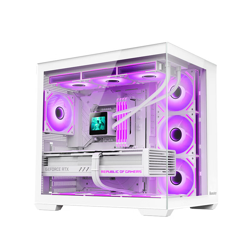 Huntkey S980Evo Tornado War God White Panoramic Sea View Room Chassis (Snap-on Q...