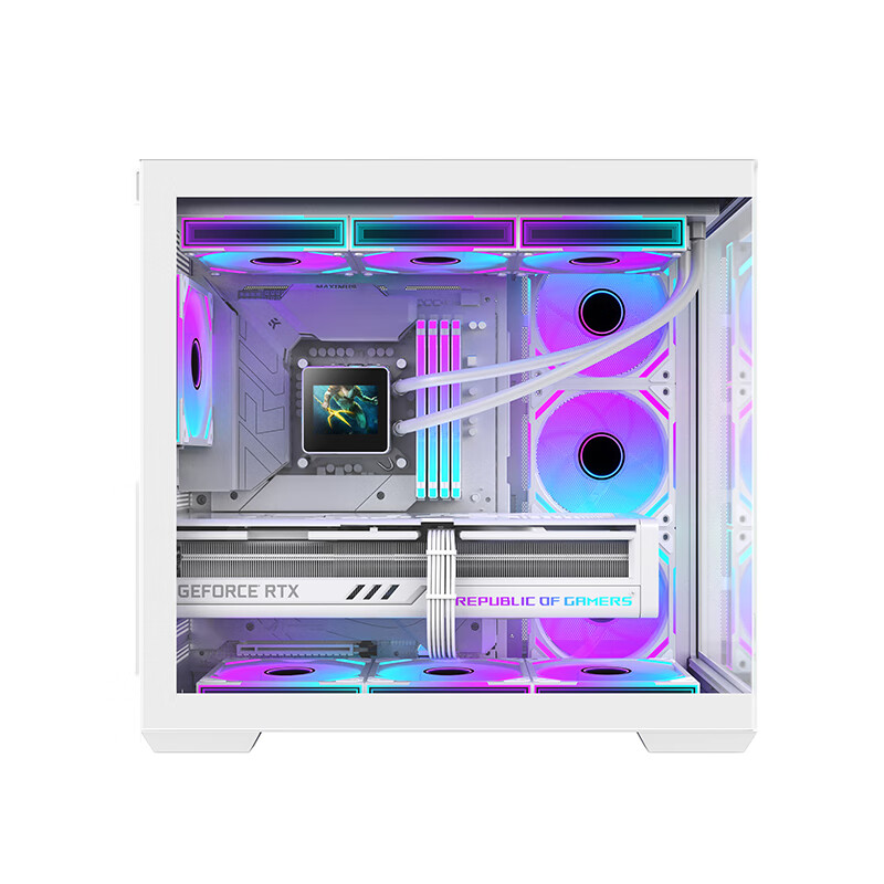 Huntkey S980Evo Tornado War God White Panoramic Sea View Room Chassis (Snap-on Q...