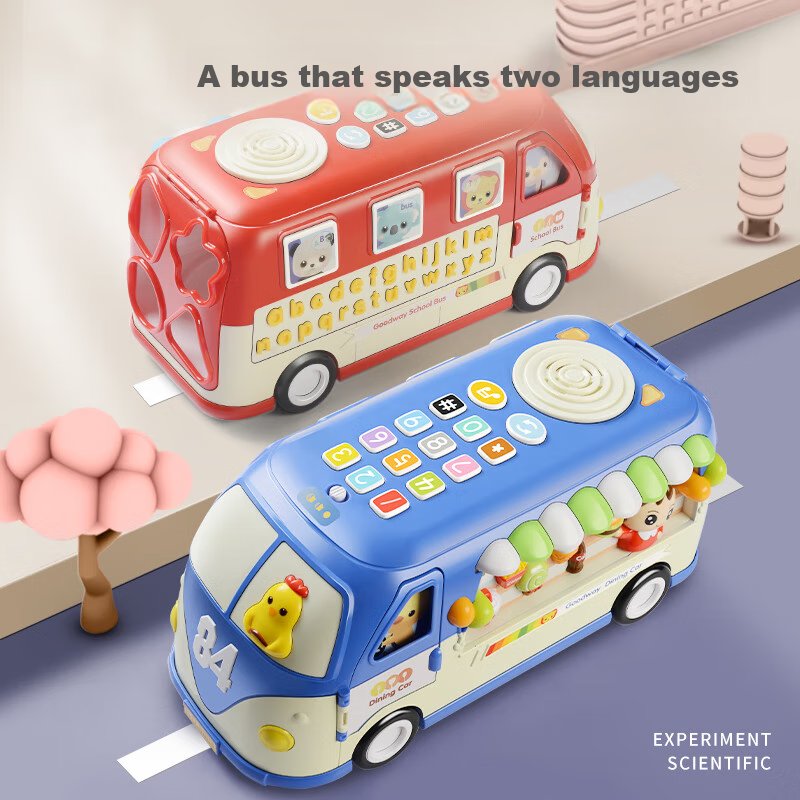 Guyu (GOODWAY) Baby Bus Car, 0-6 Months Infant Toy, Early Education, 1-3 Years O...