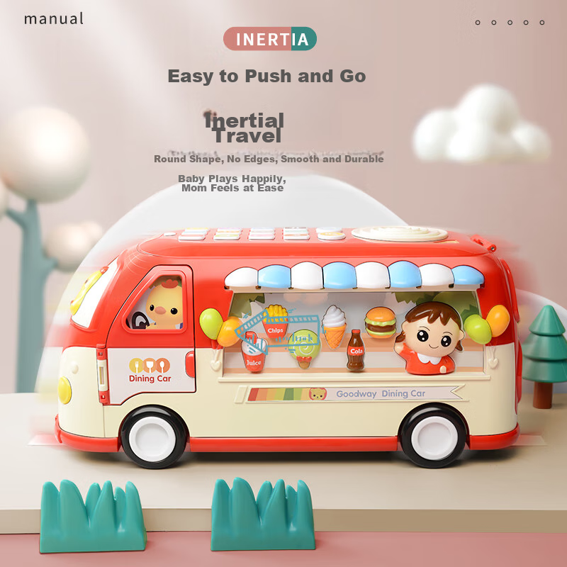 Guyu (GOODWAY) Baby Bus Car, 0-6 Months Infant Toy, Early Education, 1-3 Years O...