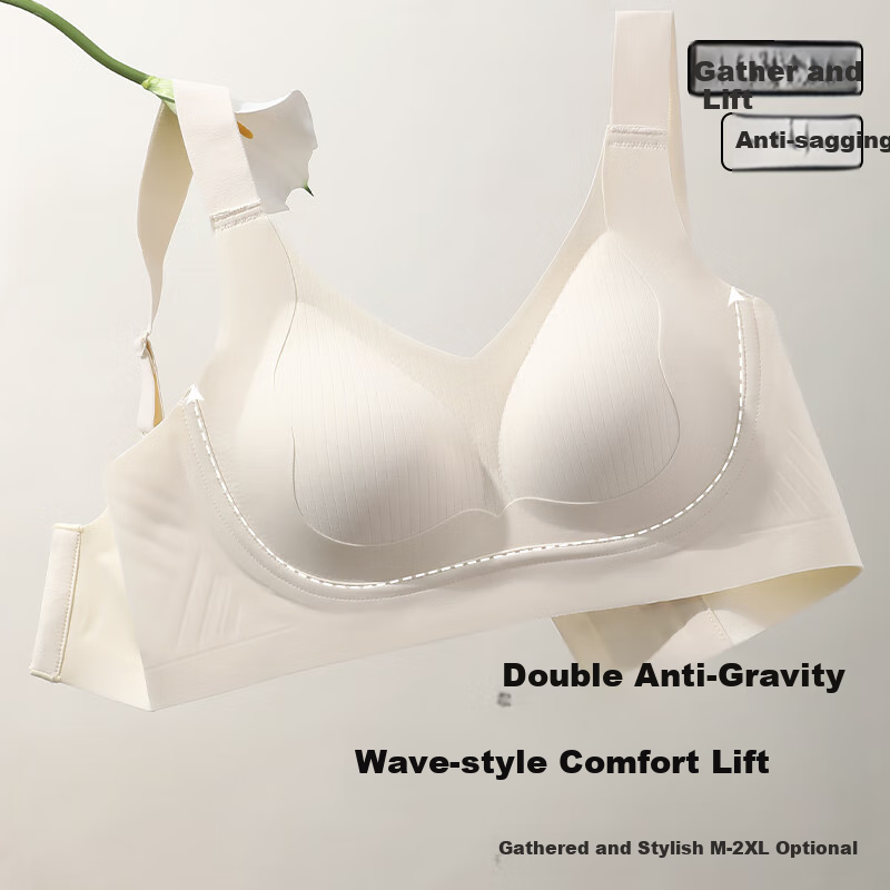 Fenteng Women's Soft Support Seamless Wire-Free Push-Up Bra with Large Cup Size,...