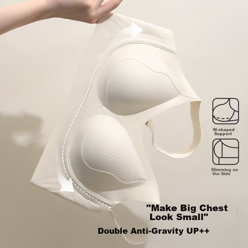 Fenteng Women's Soft Support Seamless Wire-Free Push-Up Bra with Large Cup Size,...