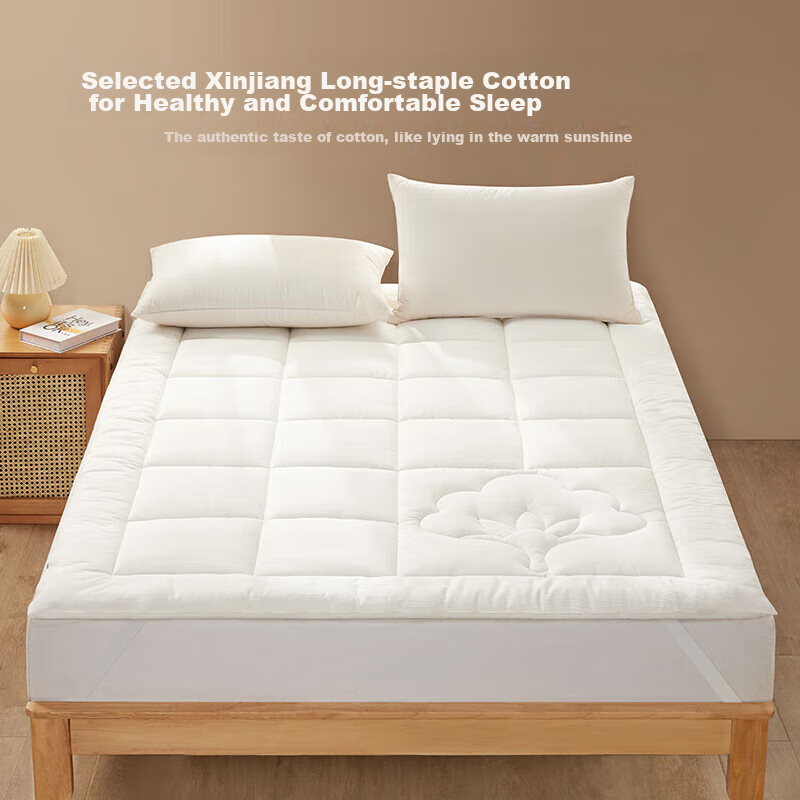 Hengyuanxiang Xinjiang Cotton Mattress Pad, Antibacterial Double Bed Mat, Soft P...