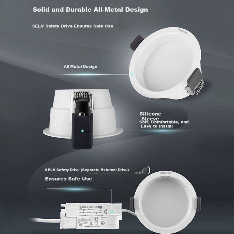 PHILIPS Embedded LED Ceiling Light for Living Room, Anti-glare Aisle Light, 5W 7...