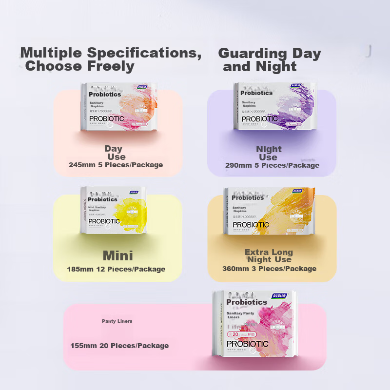 Fuyanjie Probiotic Extra-Long Overnight 360mm 3-Pack Soft Sanitary Napkins, Sens...