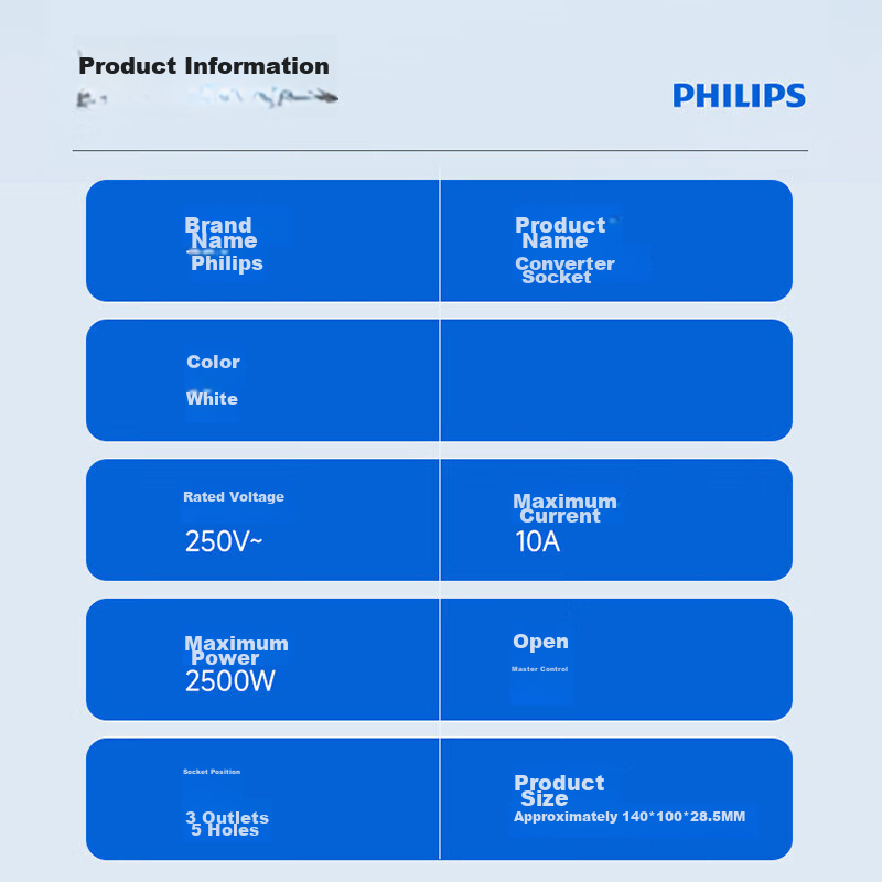 Philips Socket Converter, Wall Socket Extension Flexible Triangle-Shaped Power C...