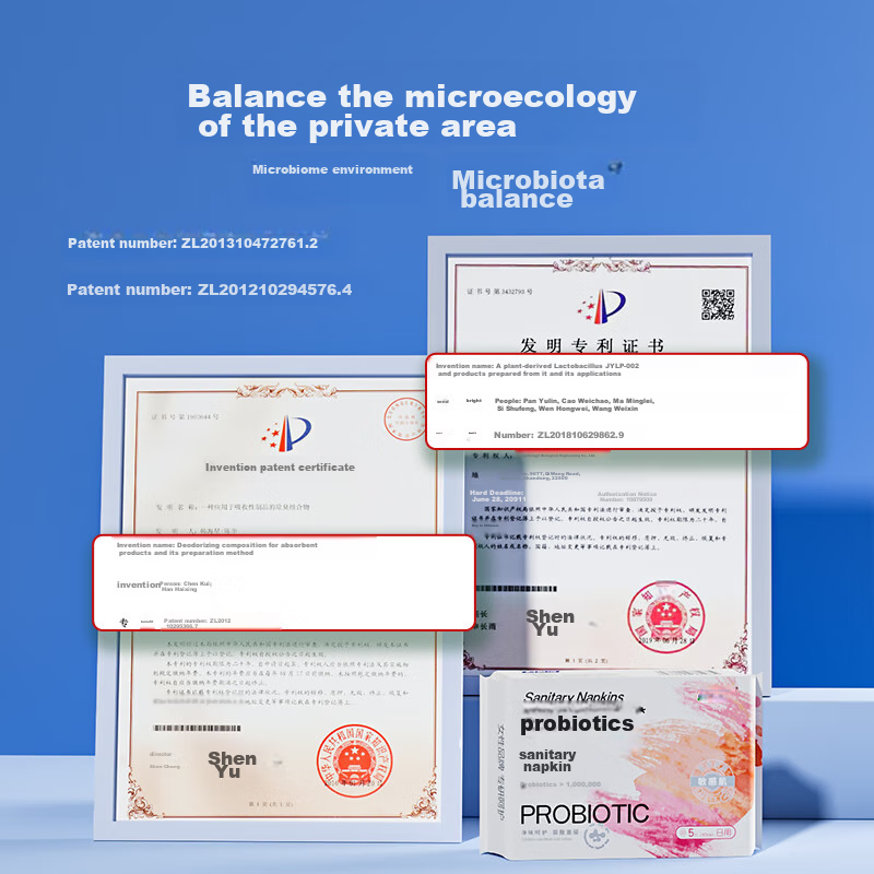 Fuyanjie Probiotic Daily Sanitary Napkins, 245mm, 5 Pieces, Mild Acid Surface La...