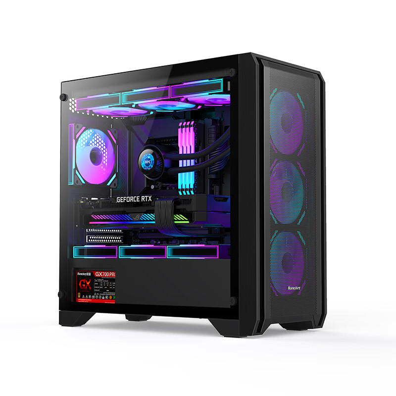 Huntkey GX750S Predator Black Gaming PC Case (Exquisite Iron Mesh/Strong Heat Di...
