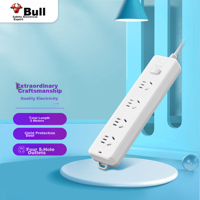 BULL New National Standard Power Strip/Extension Cord/Power Bar/Power Strip/Powe...