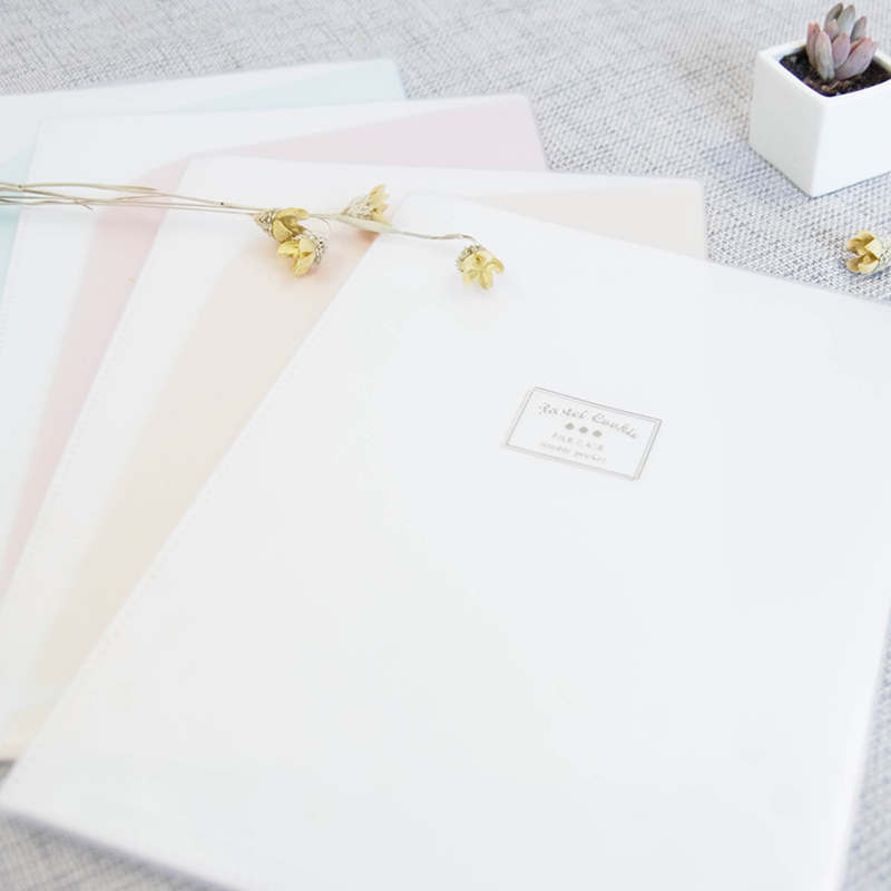 KOKUYO A4 Slanted File Folder, Student Office Light-Colored Cookie Multi-Page St...