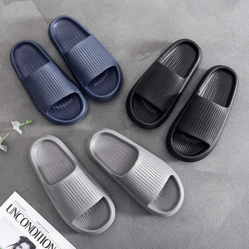 GUOLUOFEI Home Slippers for Men, Summer Non-Slip Thick-Soled Couple Bathroom Sho...