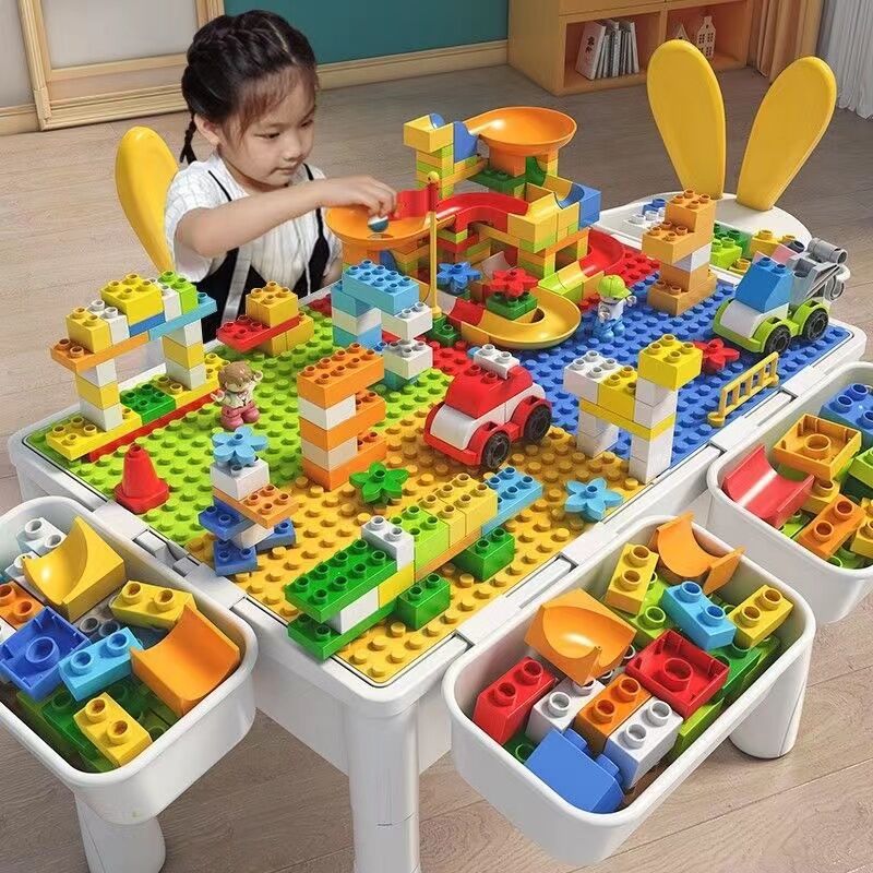 Crown Nest Building Blocks Table Children's Toy Boys Girls Building Blocks Assem...