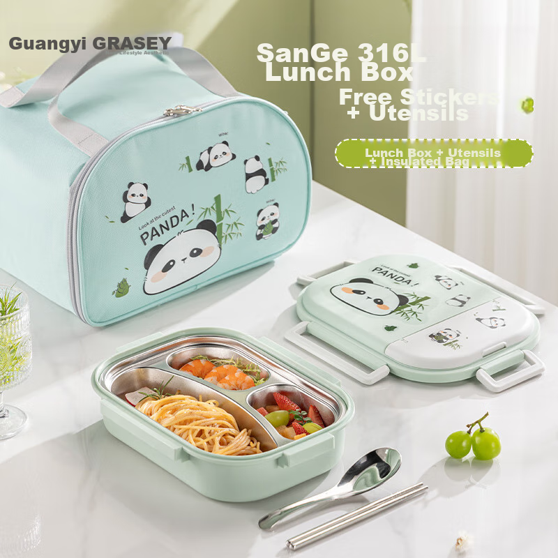 Guangyi 316 Stainless Steel Lunch Box for Elementary School Students, Office Wor...