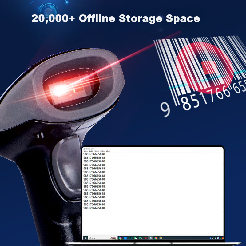 Hysoon Barcode Scanner, Wireless Scanner, QR Code Scanner for Supermarket Paymen...