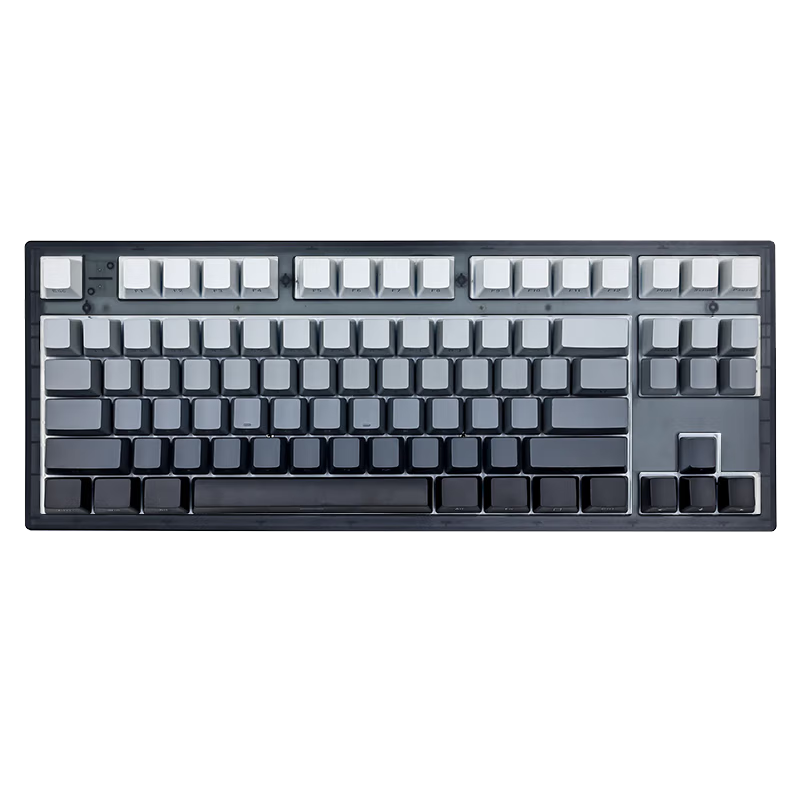 FL·ESPORTS MK870 Wired Single-Mode Mechanical Keyboard Obsidian-White Cyan Smoke...