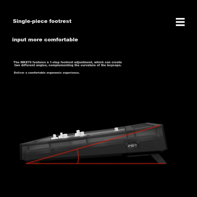 FL·ESPORTS MK870 Wired Single-Mode Mechanical Keyboard Obsidian-White Cyan Smoke...