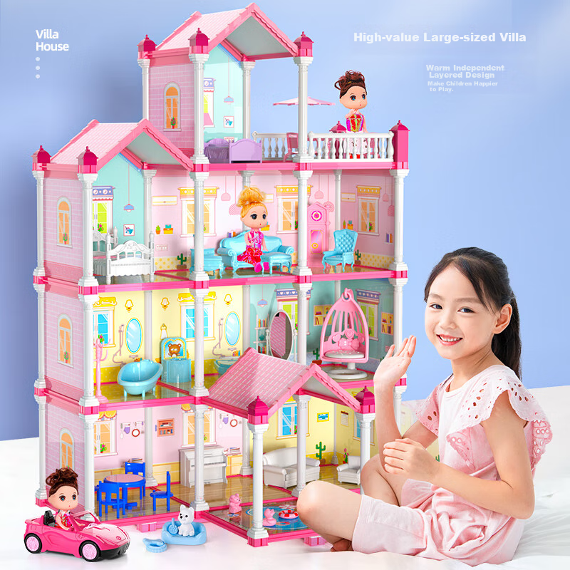 GUOU Girls' New Year Children's Gift, Doll Princess House Villa, Realistic Toy f...