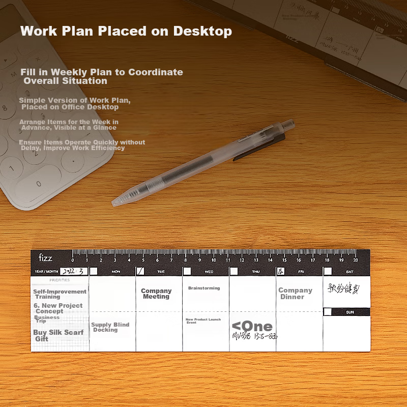 Fizzy Self-Filling Calendar, Planner, Mini Desk Organizer, Task List, Office Des...