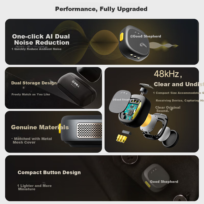 Good Shepherd Wireless Lavalier Microphone for Live Broadcasting, TikTok Karaoke...