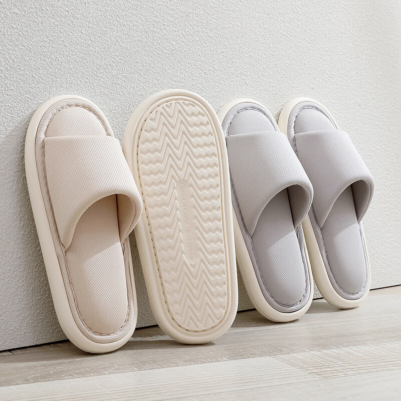 Golofei Japanese-style Linen Open-toe Slippers for Men and Women Indoor Home Woo...