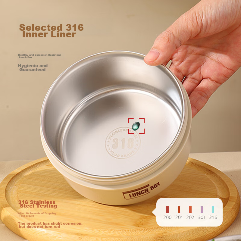 Guangyi Insulated Lunch Box, 316 Stainless Steel, Large Capacity for Office Work...