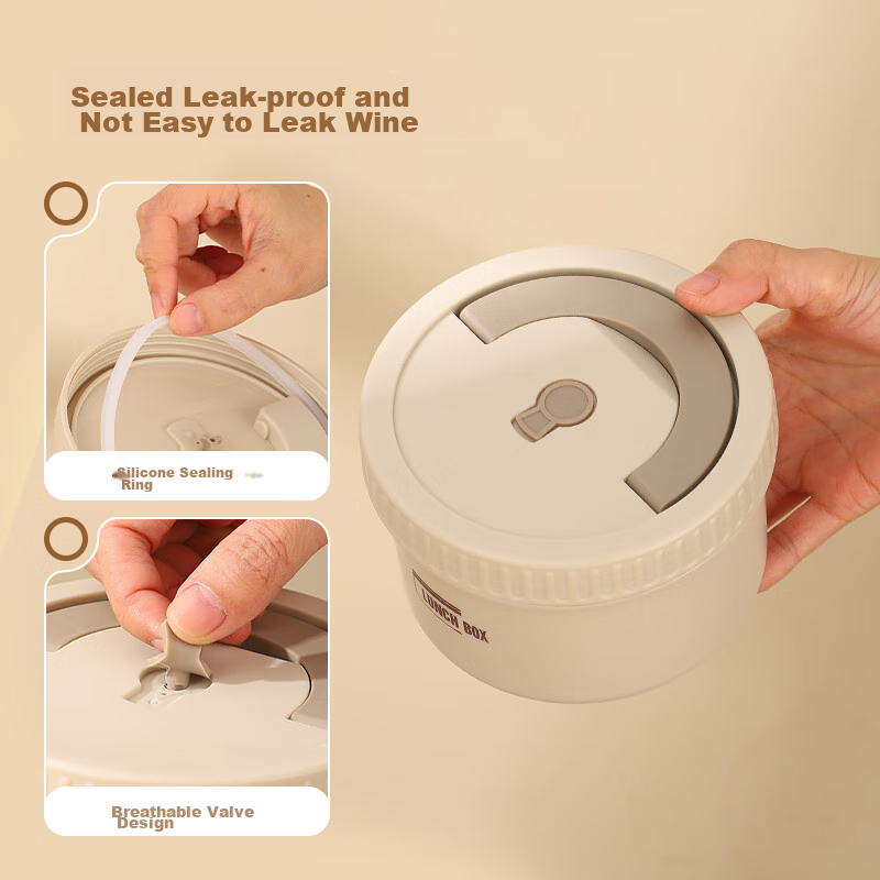 Guangyi Insulated Lunch Box, 316 Stainless Steel, Large Capacity for Office Work...