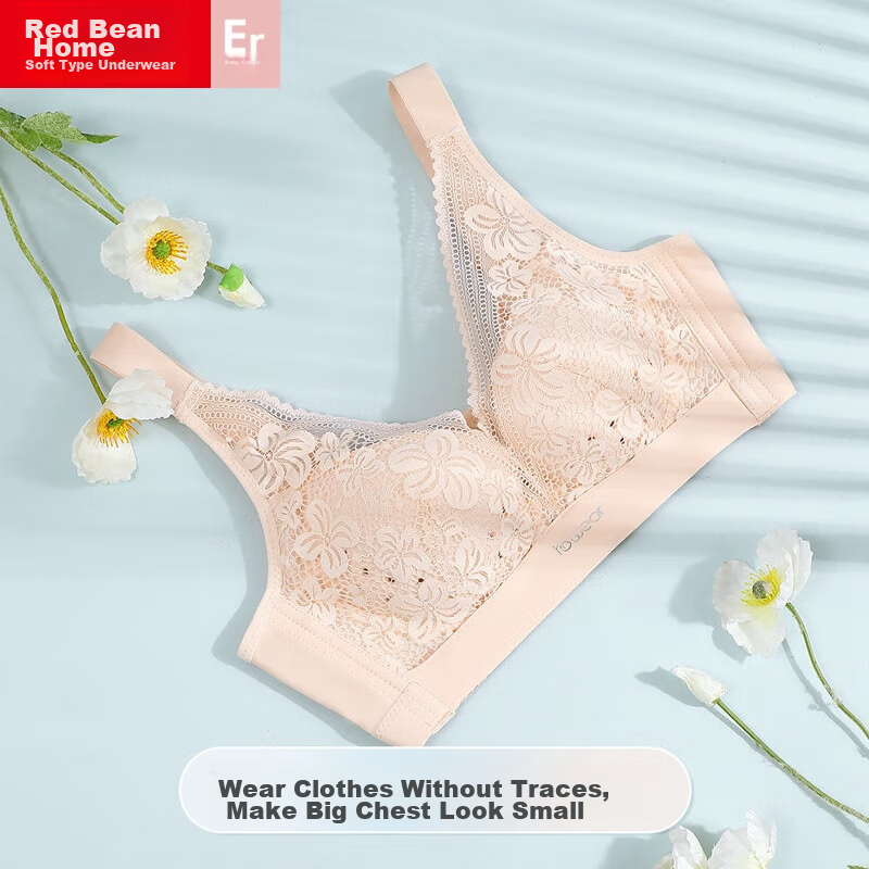Hongdou Home Wireless Bra, Sexy Lace Mesh, Push-Up, Perforated Cups, Breathable...