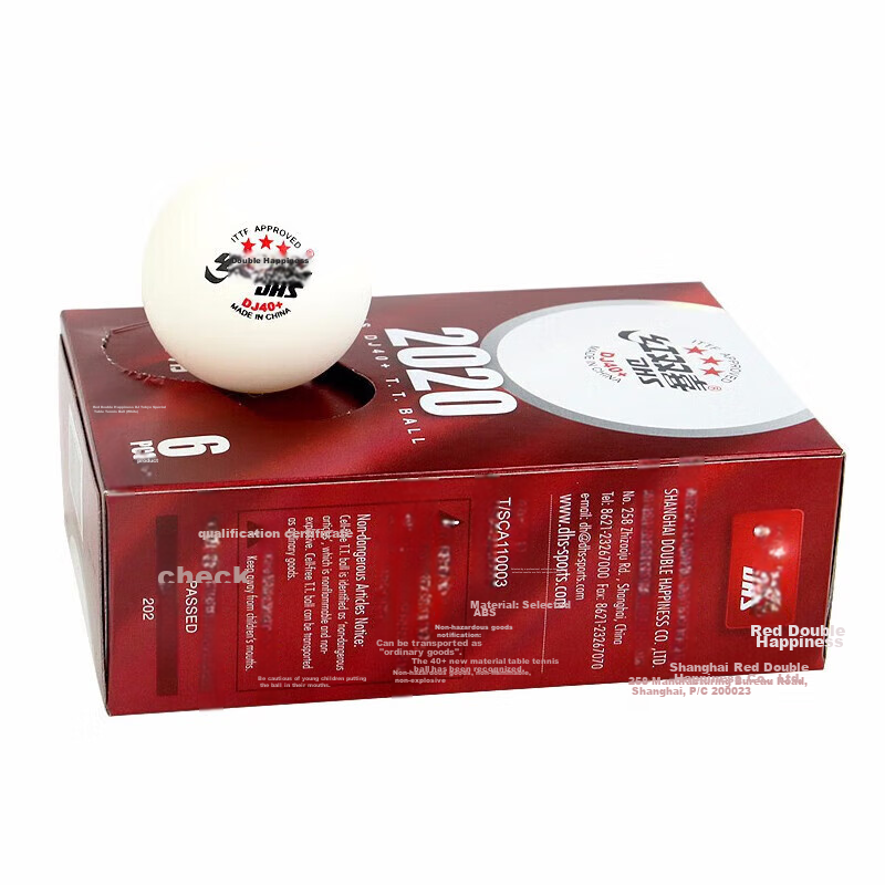 DHS Tokyo Competition Top Three-Star DJ40+ Official Match Balls, White, 6-Pack