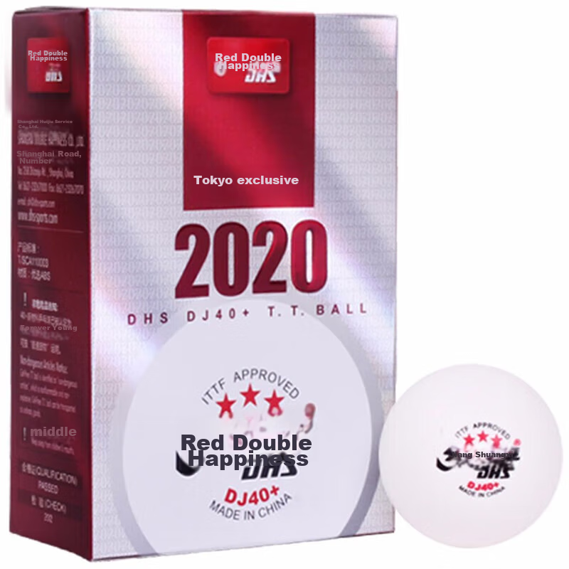 DHS Tokyo Competition Top Three-Star DJ40+ Official Match Balls, White, 6-Pack