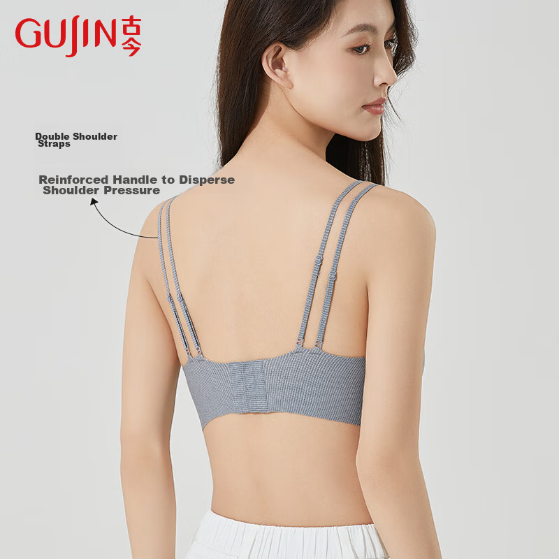 Gujin Women's Thin Breathable Lace Sexy Push-Up Wireless Anti-Sagging Anti-Spill...