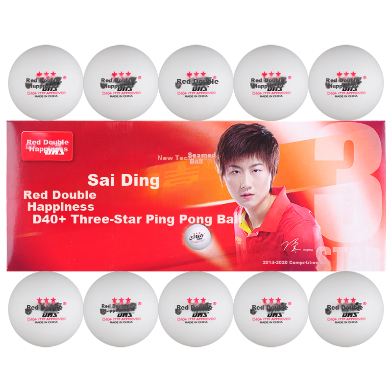 DHS 3-Star Table Tennis Balls, ABS New Material 40+, Professional Competition Ba...