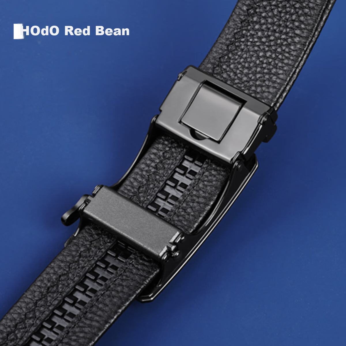 Red Bean Men's Business Deep Carved Automatic Buckle Top Layer Cowhide Casual Be...