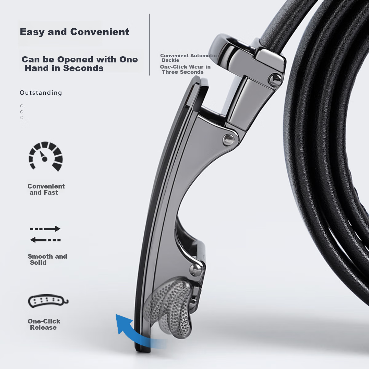 Red Bean Men's Business Deep Carved Automatic Buckle Top Layer Cowhide Casual Be...