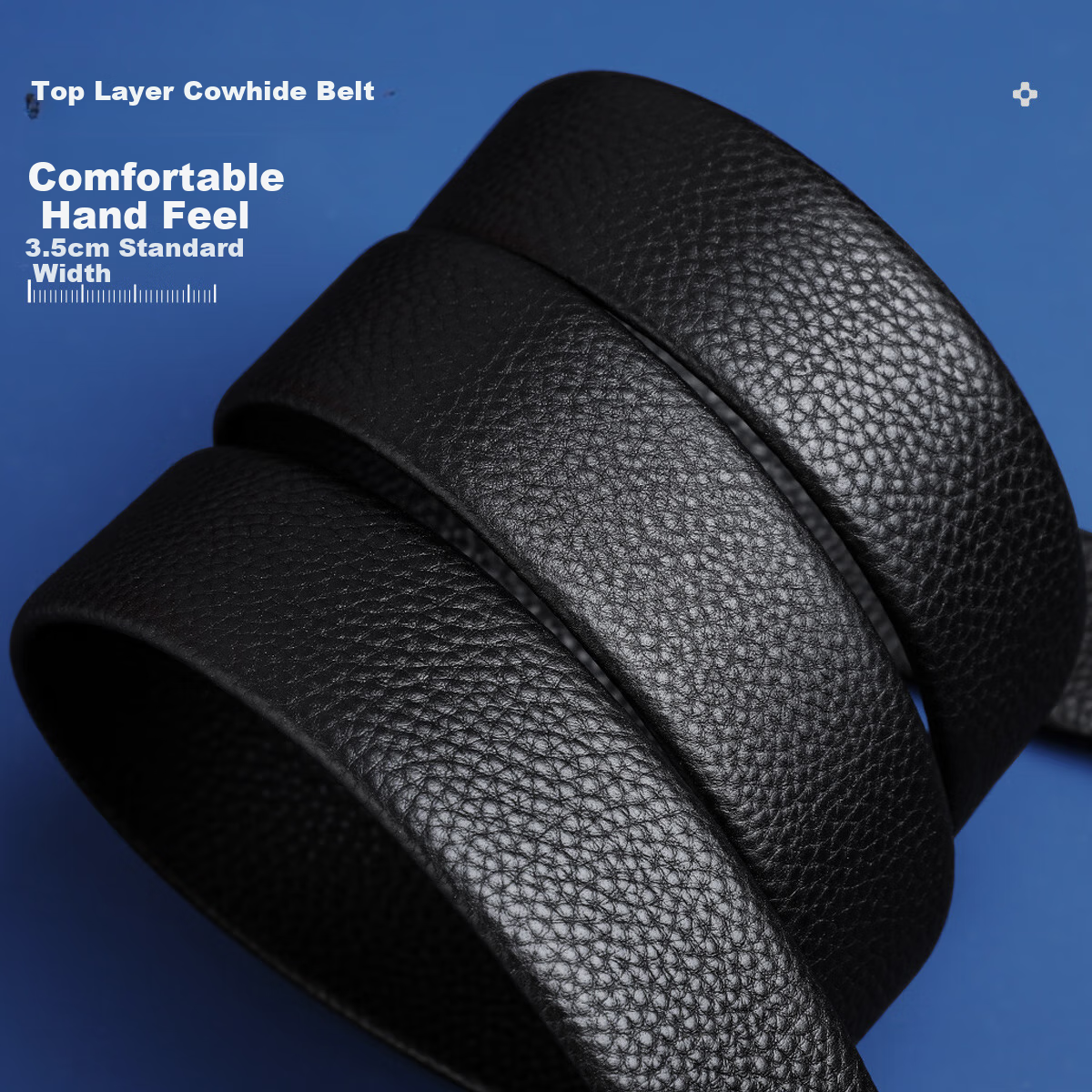 Red Bean Men's Business Deep Carved Automatic Buckle Top Layer Cowhide Casual Be...