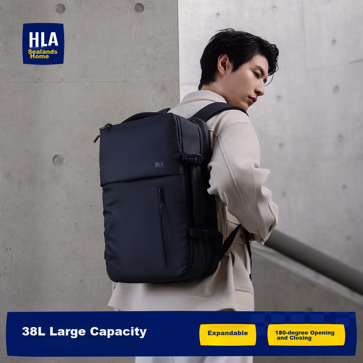 HLA Backpack, Business Backpack for Men, Laptop Bag, Water-Resistant Travel Bag