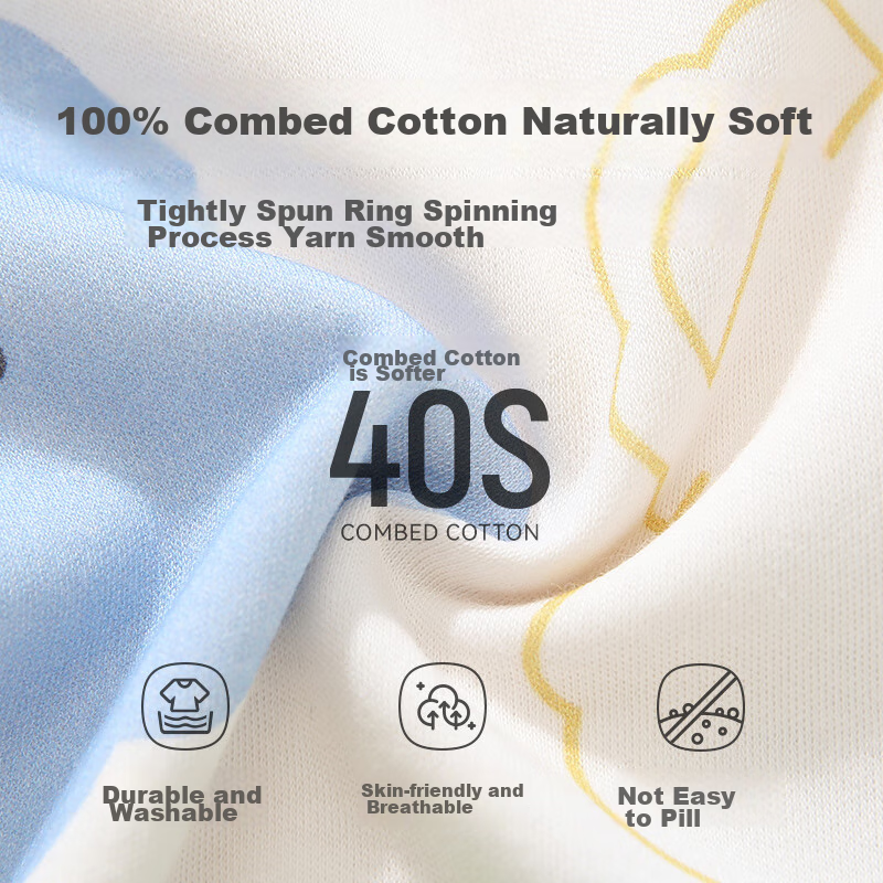 Hongdou Children's Pajamas, Pure Cotton, for Boys And Girls, Spring And Autumn H...