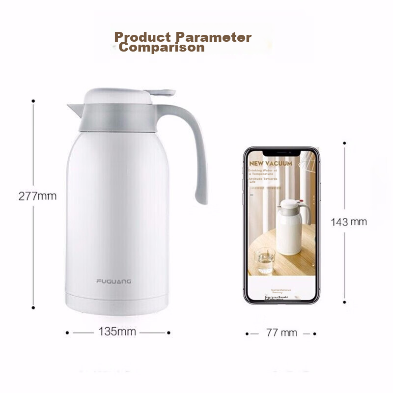 Fuguang Insulated Bottle, 2.2L Large Capacity, 304 Stainless Steel Thermos, Hous...