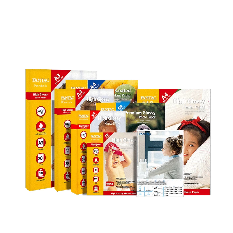 FANTAC High Gloss Photo Paper, 5-Inch, 210g, Color Inkjet Printing Photo Paper,...